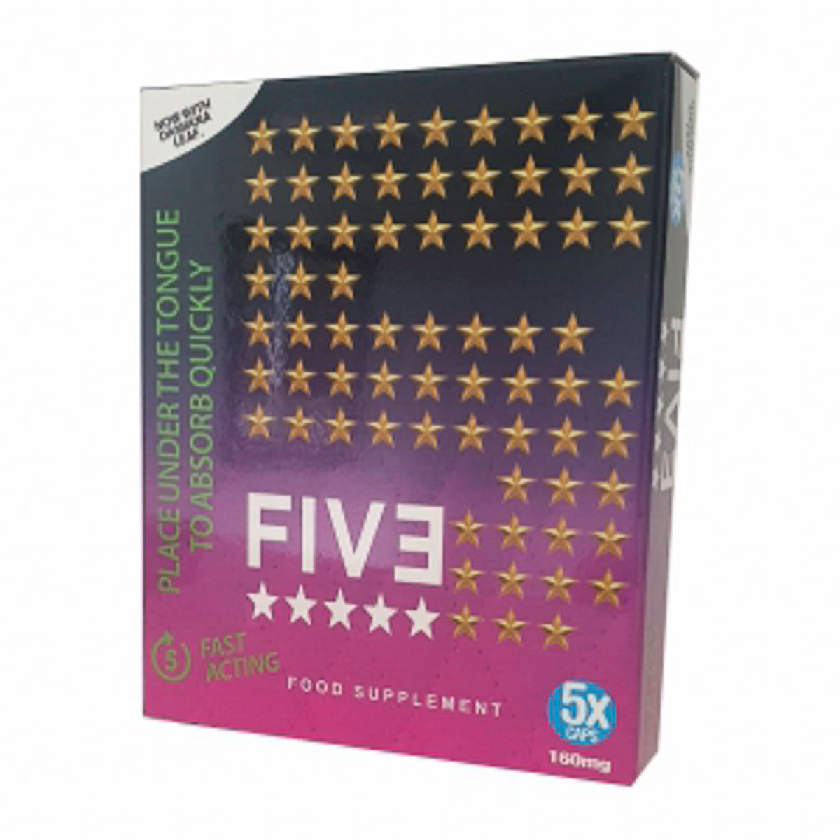 FIVE INSTANT X2 Sex Pills - Under the Tongue Pills for Men - Male Enhancement Sexual Supplements